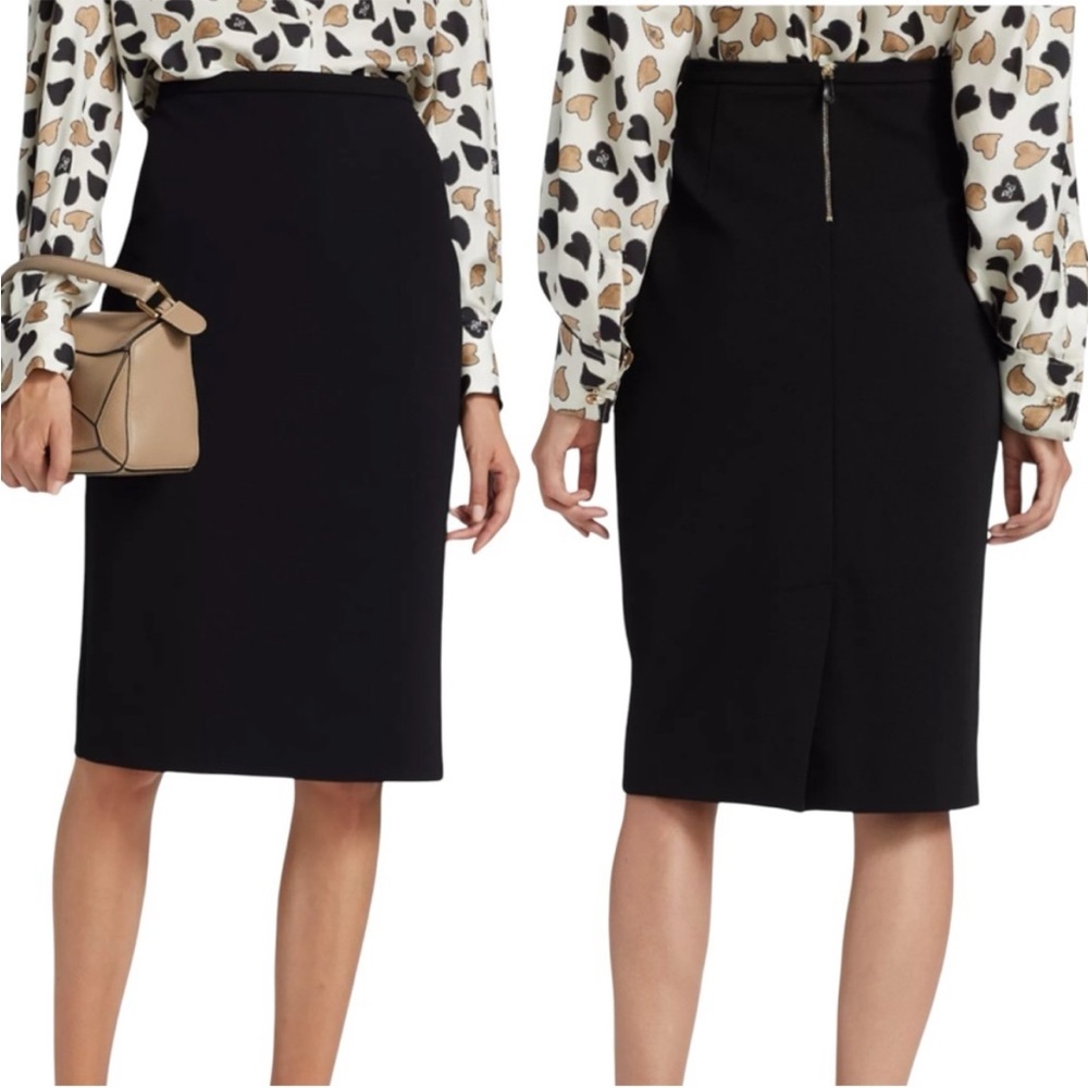 Max Mara Felice Stretch Jersey Pencil Midi Skirt in Black Size 4 NWT